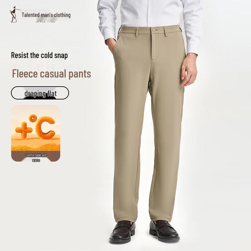 

Men s Fleece Lined Straight Fit Casual Pants 31 / 80cm