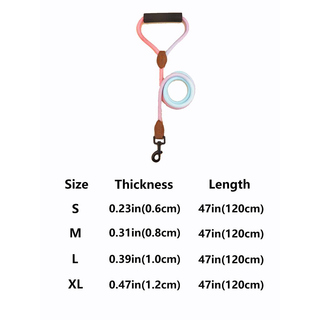 Pet Dog Leash, Gradient Color with Comfortable Padded Handle, Suitable for Small and Medium Dogs Outdoor Use
