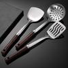 2-Pack 304 Stainless Steel Slotted Spoons with Wooden Handle