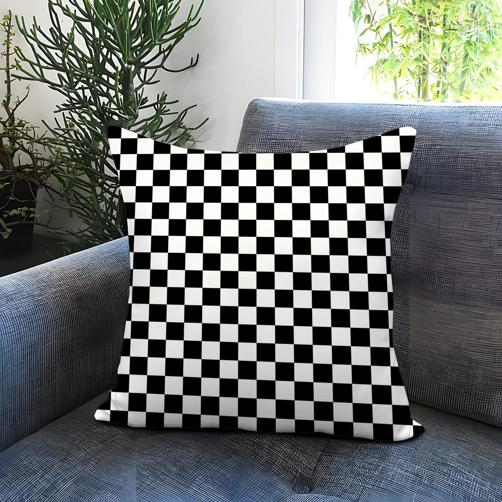

Hot C-CCheckerboard Cushion Cover Comfortable Reversible Pillow Cover Ideal for Car Sofa Bedroom & Beyond 30cmx30cm