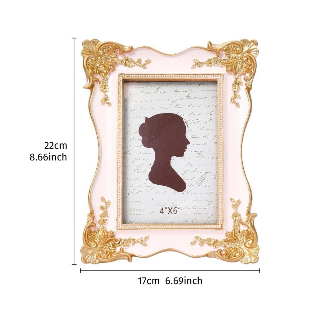 

Vintage Resin Photo Frame 4x6 Inch Horizontal Vertical Display Photo Frame Handmade Luxury Embossment Picture Frame Home Decor розовый