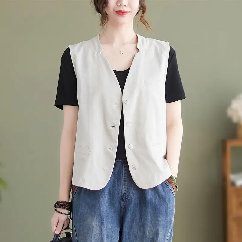 Frühling Neu Kühle Brise Schicht Tragen Künstlerisch Vielseitig Mode Weste Lässig Damenbekleidung