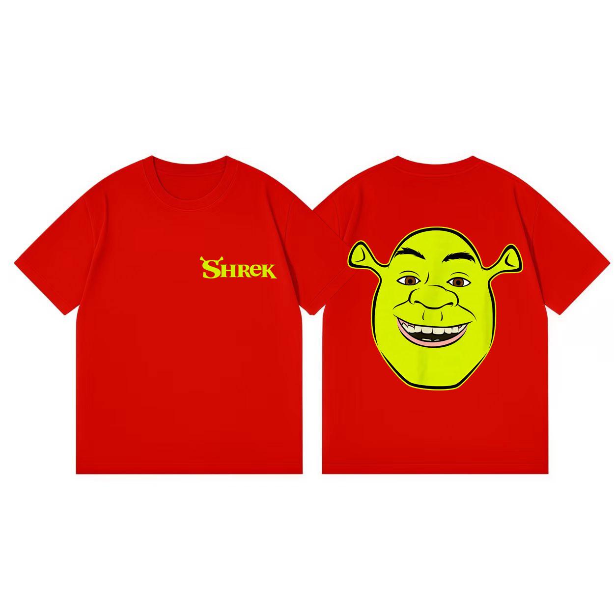 Shrek Big Face Smile Funny Meme Graphic T Shirts Unisex Women Clothing Harajuku Cartoon Tshirts Summer Casual Loose Cotton Tshirt 4XL