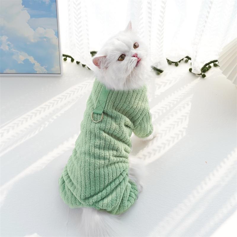 Thickened Warm Dog Clothes Winter Fleece Four Legs Pet Apparel Universal Sizing Cat Dog Wear Thermal Cold Weather Protection