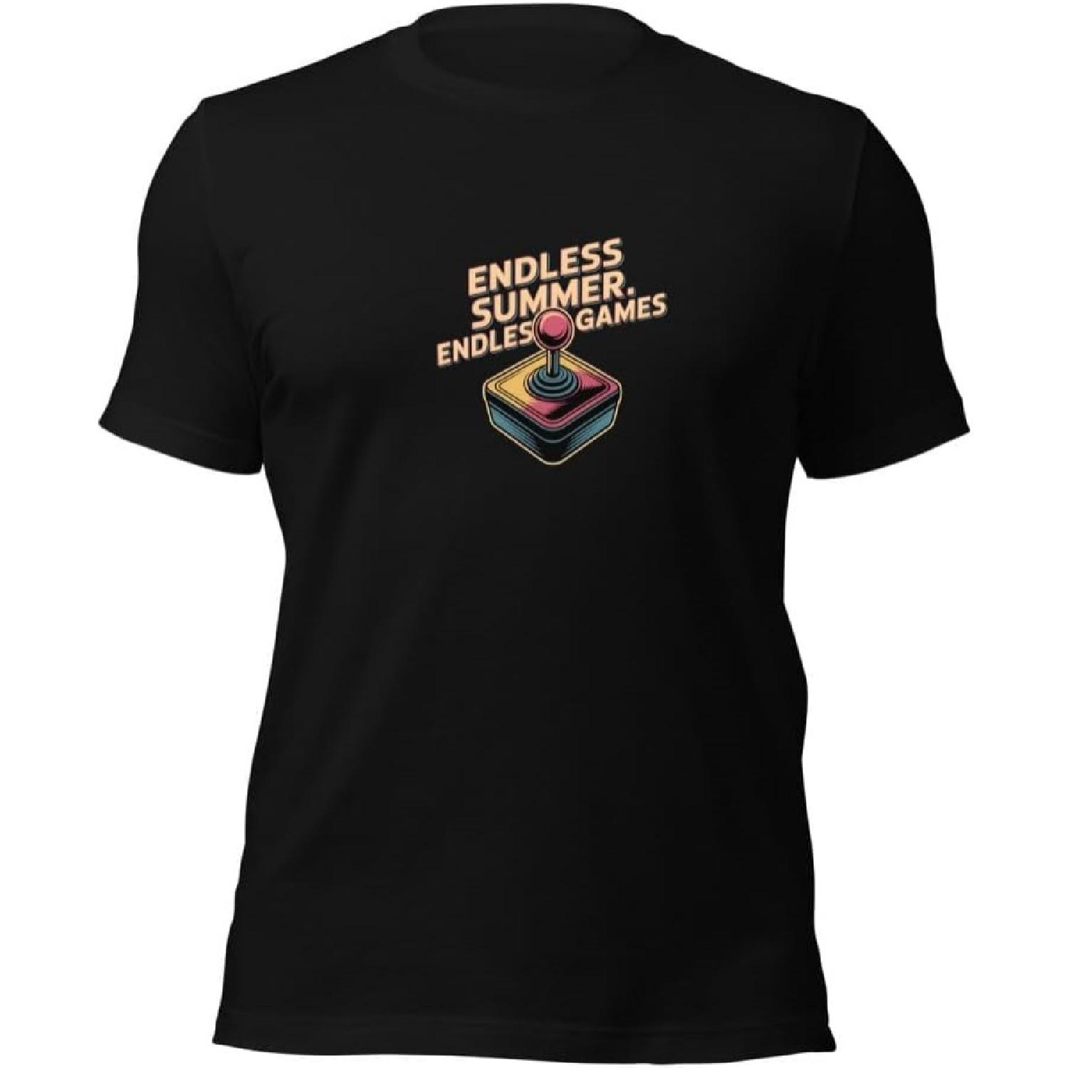 

Retro Arcade T-Shirt _ Endless Summer Games Tee _ Vintage Gamer Apparel _ Nostalgia Shirt _ Casual Comfort XXXXXL чорний