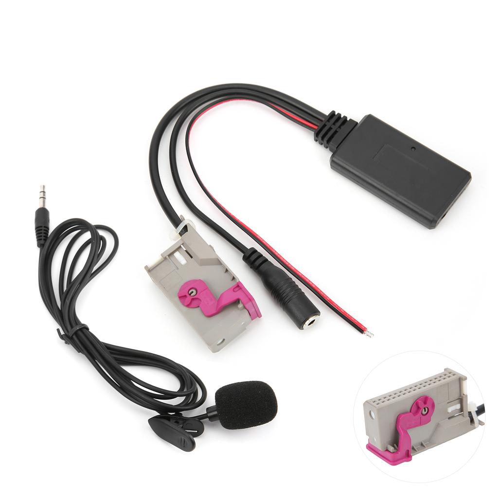 Bluetooth 5.0 AUX Cable Adapter with Microphone Replacement for A3 A4 A6 A8 TT R8 RNS E Headunit