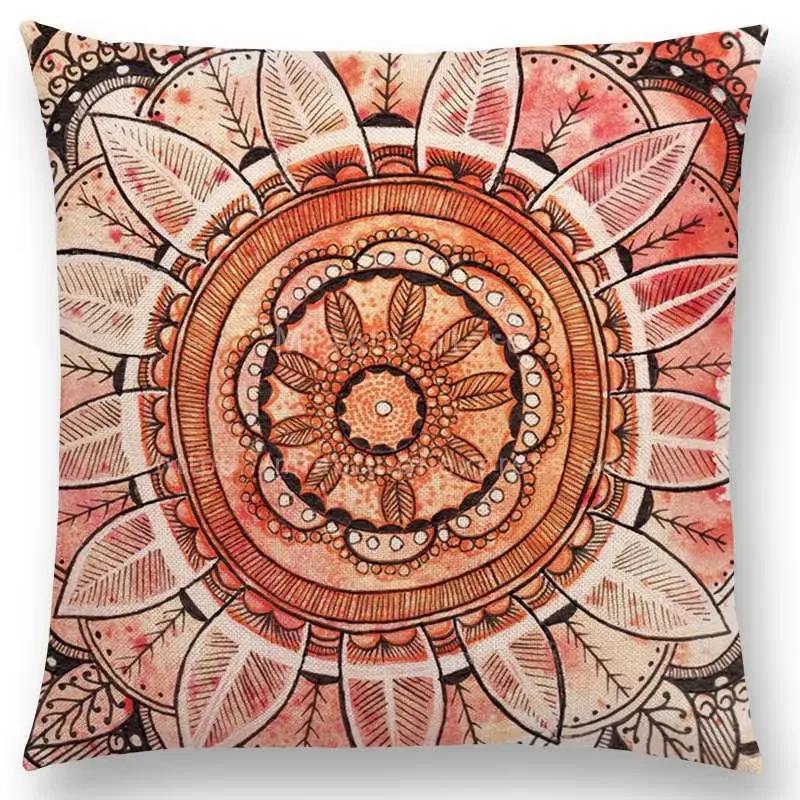 Mandalas Druck Kissenbezug Boho Stil Blume Hoffnung Bunt Wahre Seele Leben Lachen Lieben Freigeist Traum Floral Kissenbezug