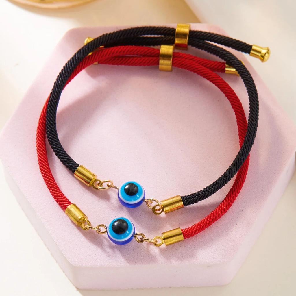 Simple Turkish Blue Evil Eye 7 Knot Braided Bracelet for Women Men Lucky Red Rope Handmade Bracelet Aesthetics Party Jewelry
