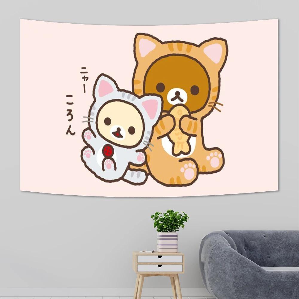 

Cartoon Bear Printed Tapestry Wall Hanging Cute Wallpaper Bedroom Wall Art Decoration Background Decorative Cloth 74x94cm(29x37in)