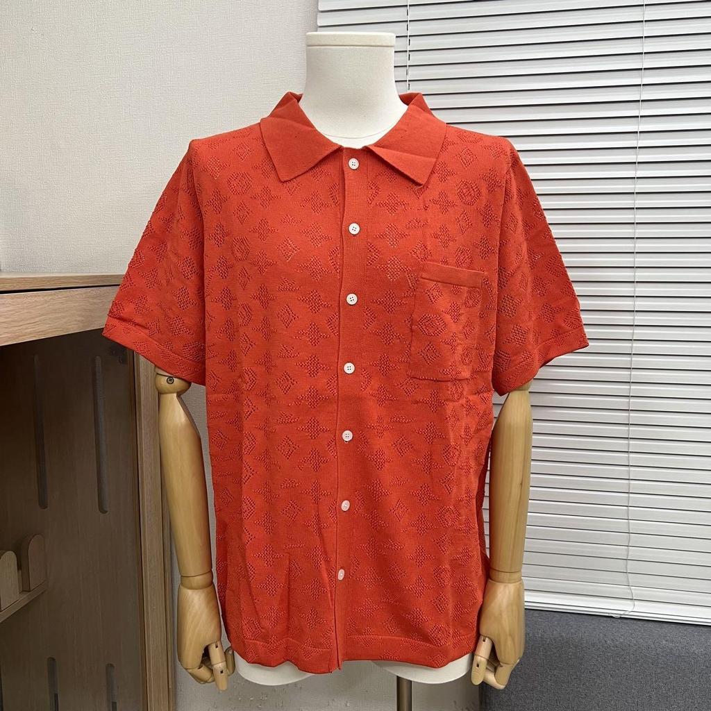 2025 Vår/Sommar Trendig Jacquardetikett Stickad Kortärmad Logotyp T-shirt