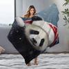 Tuniu Cute Panda Fleece Blanket Soft Warm Throw Blanket for Sofa Bed Room Gift