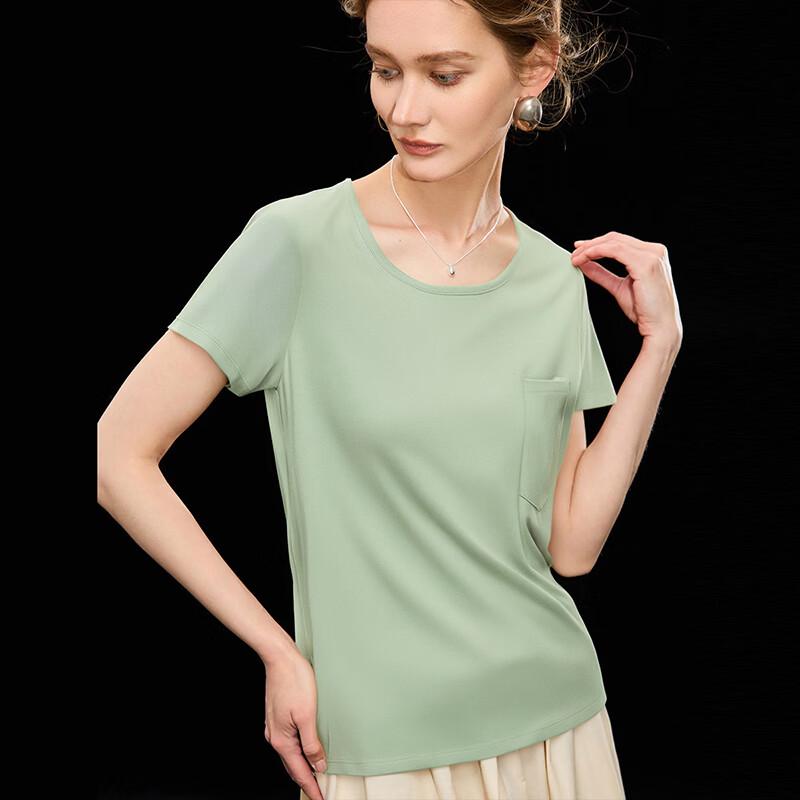 Wudao Women s U-Neck Pocket T-Shirt M зелёный