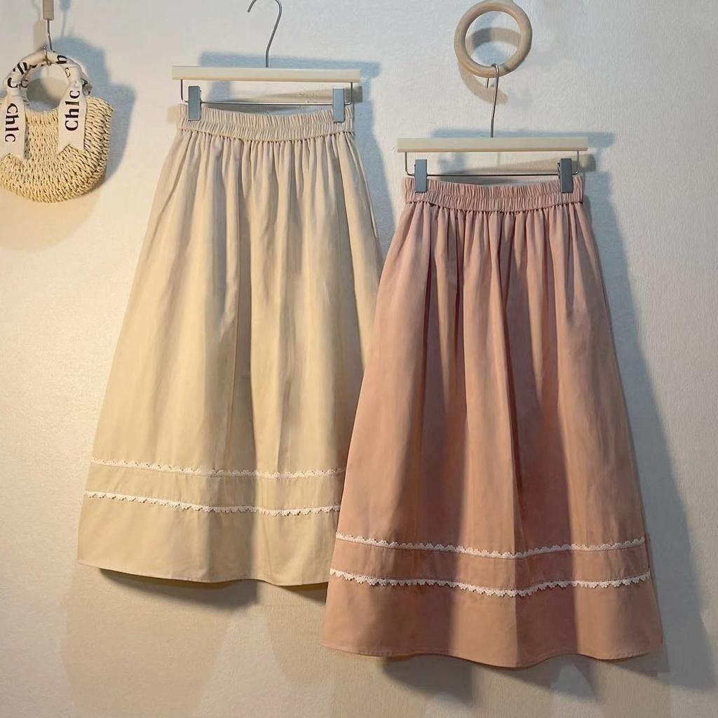Women's Versatile Solid Color Hollow-Out High-Waist Pocket Elastic Midi Skirt - Trendy Streetwear