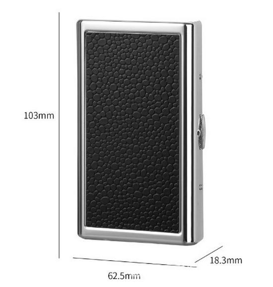 10cm Portable Metal Cigarette Case with Mirror - Double-Sided, Fashionable Smoking Set