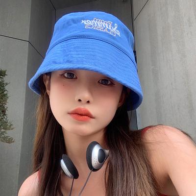 Bucket Hat New Spring and Summer Solid Color Letter Basin Hat Versatile Bucket Hat Sunscreen Visor Hat