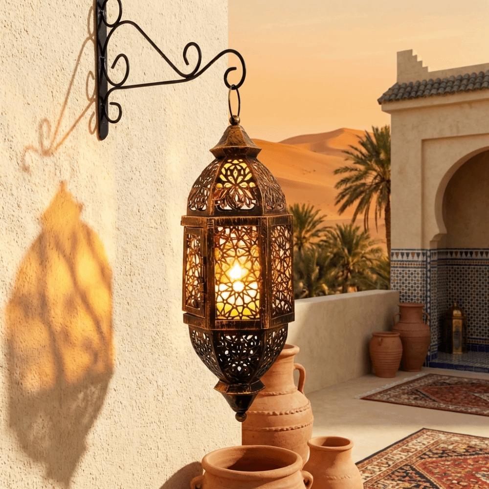 Metal Frame Metal Hollow Lantern Luxury Candle Lantern Wind Lamp Candle Holder  Living Room