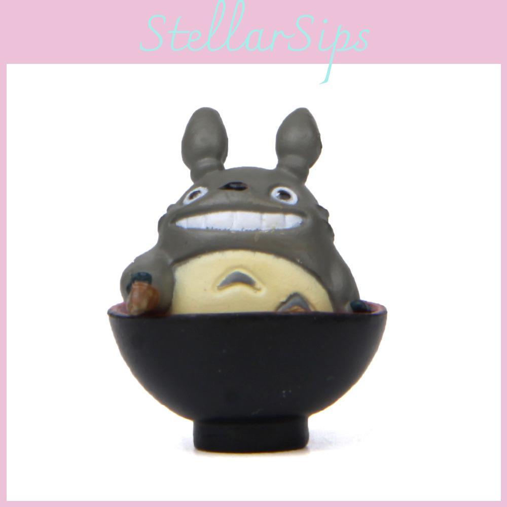 Totoro Cartoon Cute Bowl Sitting Cat Mini Model Ornament For Landscape Decor