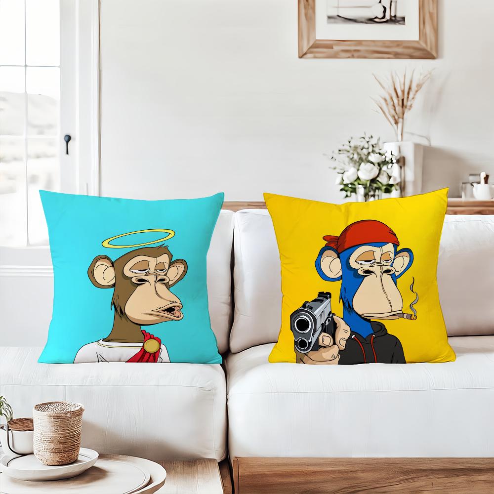 B-Bored Ape ART Pillow Case Office Cushions Suitable For Sofa Car Decorative Cushion Cover