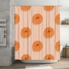 Pumpkin Print Shower Curtain Bath Room Decor Wall Hanging Home Decoration Peach Color with Orange Pumpkins Pattern for Fall Seas
