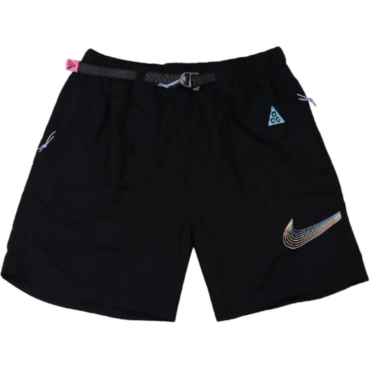 

Nike Шорты мужские повседневные с логотипом, средней посадки, прямого кроя, с поясом, черные DJ1427-010 S