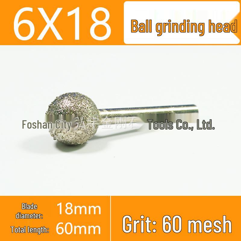 Jadeite Emerald Electroplated Diamond Grinding Head: Fine & Coarse Grit, 6-25MM Polishing Round Ball