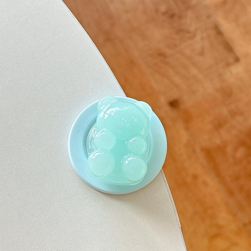 Solid Color Bear Mobile Phone Airbag Bracket Magnetic Suction Telescopic Suitable For Magsafe Simple Desktop Watching Drama Support Frame