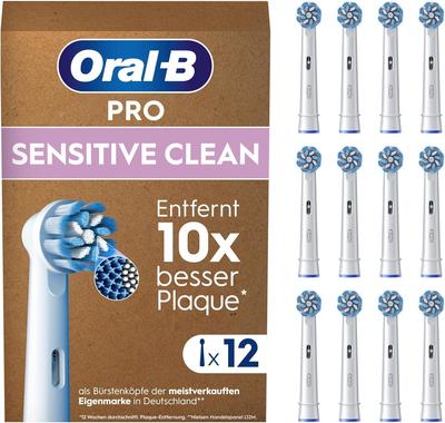 Braun Pro Ersatz-Weich-Sensitiv-Bürstenköpfe für Oral-B, Ultrafeine Borsten, Sauber, 12er-Pack, EB60X-12 [Gebraucht]