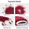 Faux Fur Plush Furry Cat Claw Gloves Animal Fox Paws Mittens