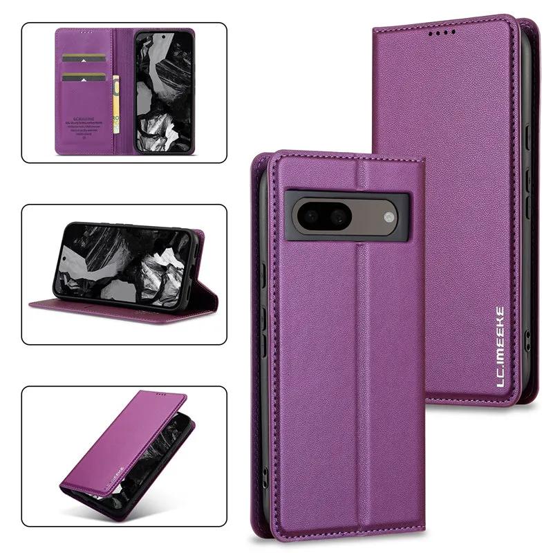 Magnetic Flip Leather Phone Case for Google Pixel 9 Pro XL 8 8A 7 7A Pixel9 Pixel8 Wallet Card Back Cover Etui Coque