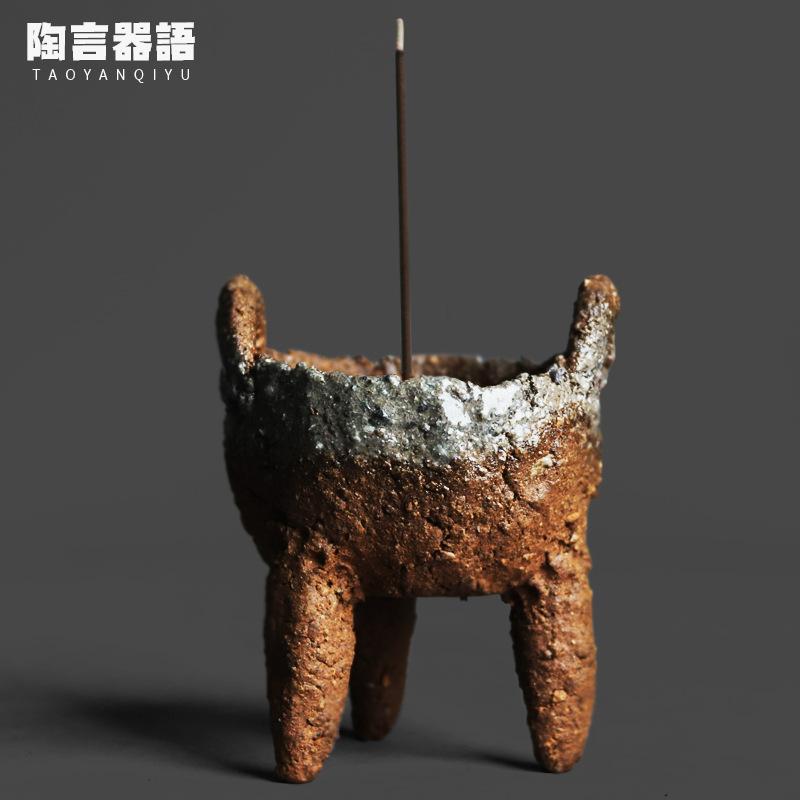 Rock Mineral Pottery Clay Handcrafted Incense Holder Diffuser Incense Burners Consecrate Censer Buddhism Supplies Ornaments
