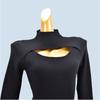 Half Turtleneck Cut Out Long Sleeves Knitwear Spring & Fall New Arrival K-style Silm Slim Looking Easiest for Match Knitted Underwear Top Trendy