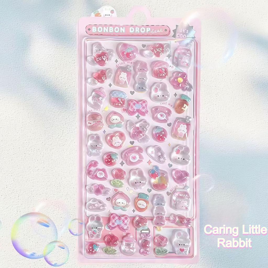 3D Relief Fun Stickers, Children's Cartoon Decorative Hand Account Stickers, Creative Crystal Diamond Bubble Stickers