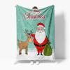 Festive Santa Claus Throw Blanket Merry Christmas Reindeer Cozy Home Decor Gift Holiday Season Warm Fleece Bedding