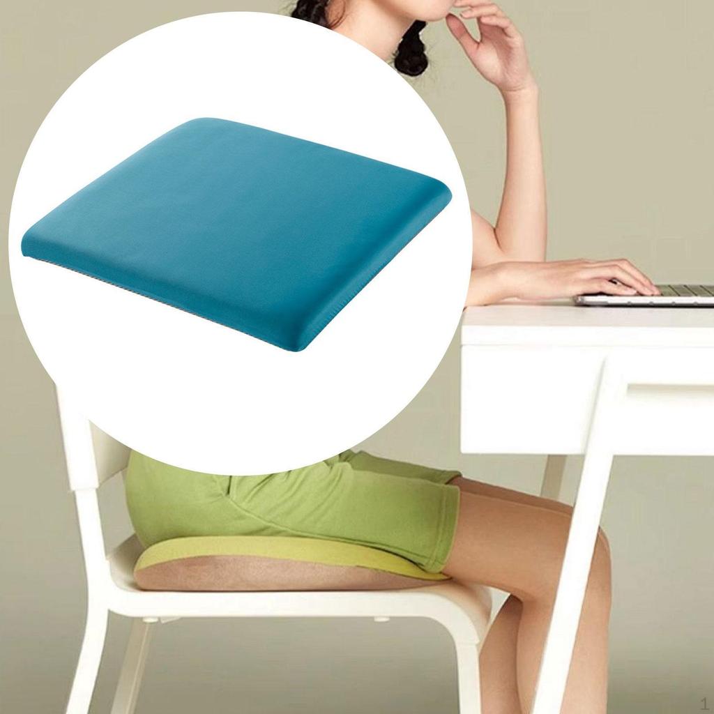Square Chair Cushion Pad Breathable 15.75x15.75x1.77" Memory Foam Seat Non Slip Bottom