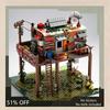 1588PCS Survival Trailer MOC Custom Building Blocks Model DIY Creative Architecture Assembly Toy Collection Display Gift