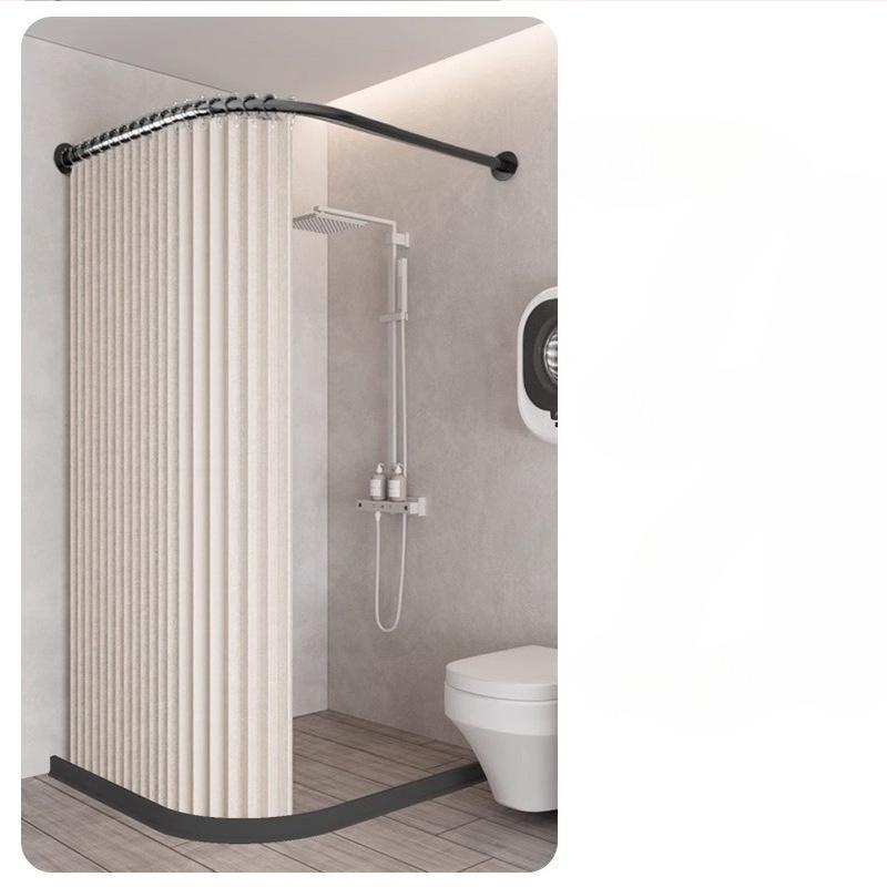 Toilet Non-porous Corner Magnetic Folding Invisible Shower Curtain Waterproof and Mildew-proof Thickened Shower Partition Screen