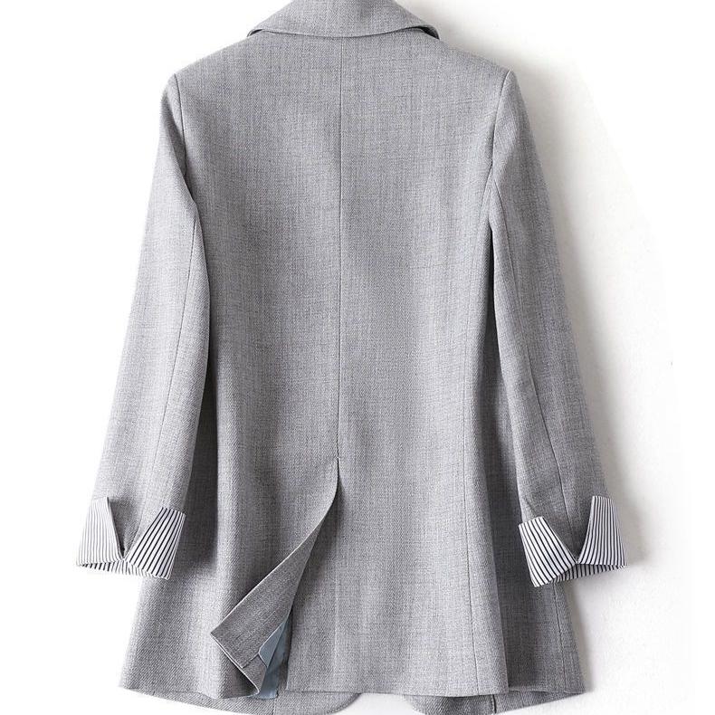 Ladies Long Sleeve Spring Casual Blazer Fashion Business Plaid Suits  Coats Plus Size