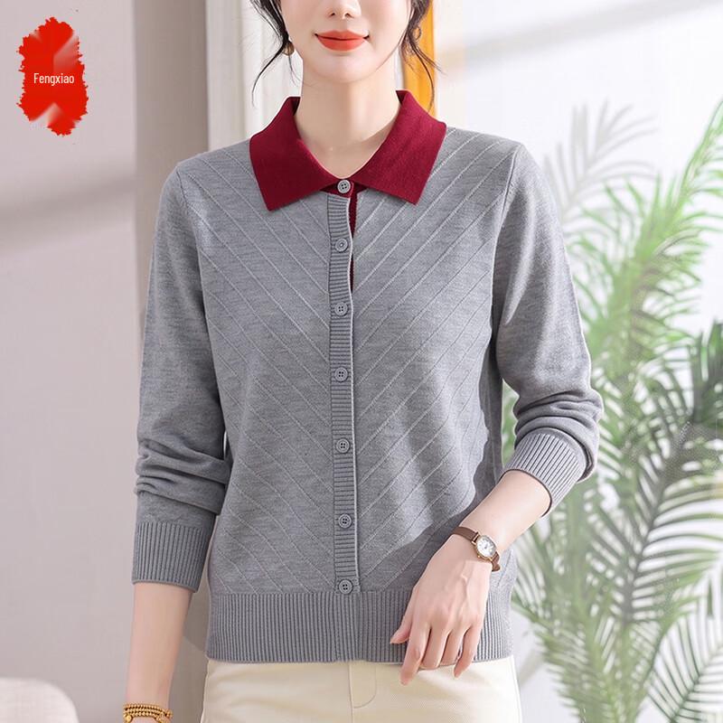 Women's Autumn Lapel Knit Sweater