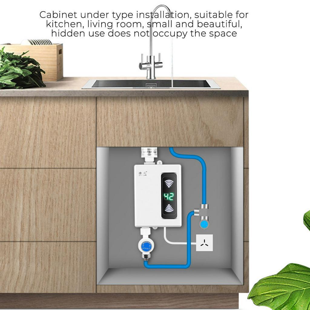 3000W Shower Tankless Tap Water Heater Bathroom Kitchen Instant Electric Hot Water Heater Tap Temperature Display Faucet