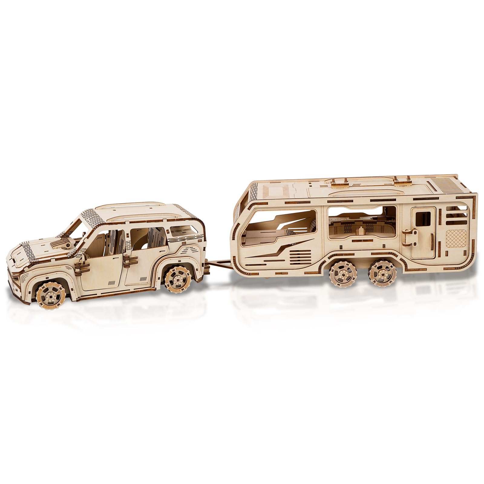 

Hallisun 3D Деревянный Прицеп Механический Движущийся Деревянный Автомобиль Сделай Сам Механическая Сборка для Взрослых 3D Пазл Винтажный Дом День Рождения Японская Инструкция 323