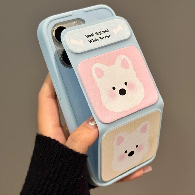 

Мультяшные румяна Вест Хайлендс Подходит для чехла для мобильного телефона Apple 16promax 15iphone14 Складная подставка 12 iPhone 11