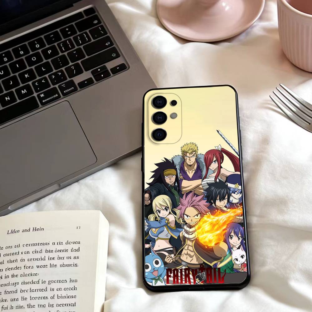 F-Fairy Comics TailS Anime Phone Case For Samsung S25,24,23,22,30,21,10,9,Ultra,Plus,Lite,FE,4,5 G Soft Black Case