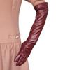 Gloves Full Finger Windproof Faux Leather Long Arm Gloves for Shopping