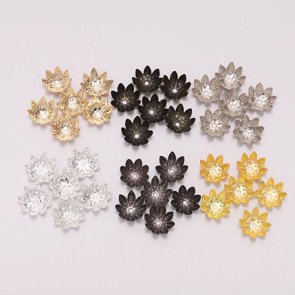 500Pcs 8Mm Vintage Bead Caps Pendant Metal Flower Spacer End Caps for DIY Jewelry Making Necklaces Bracelets Anklets Charm