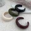 Ingemark Y2K Boho Thick Resin Acrylic Open Wide Bangles for Women New Trend Vintage Irregular Chunky Arm Bracelets Daily Jewelry