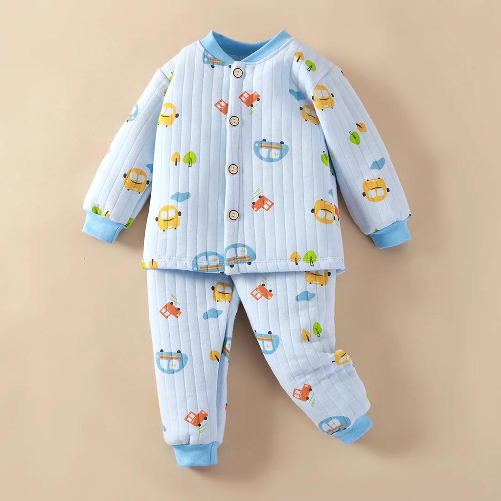 Neue Jungen Mädchen Herbst Winter Verdicken Warme Baumwolle Pyjamas Kinder Niedlich Cartoon Langarm Pyjamas Kleinkind Baby Bekleidungssets