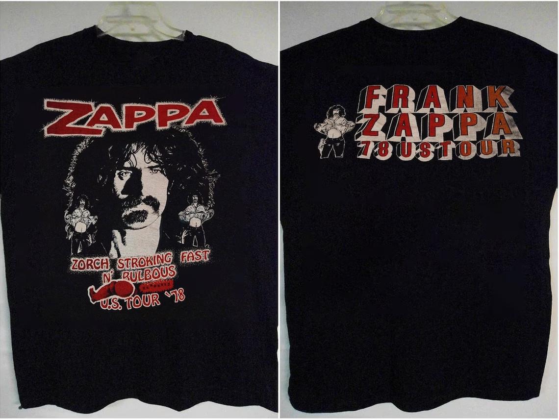 Vtg Frank Zappa Us Tour Concert Heavy Cotton Black All Size Unisex Shirt AG83 S