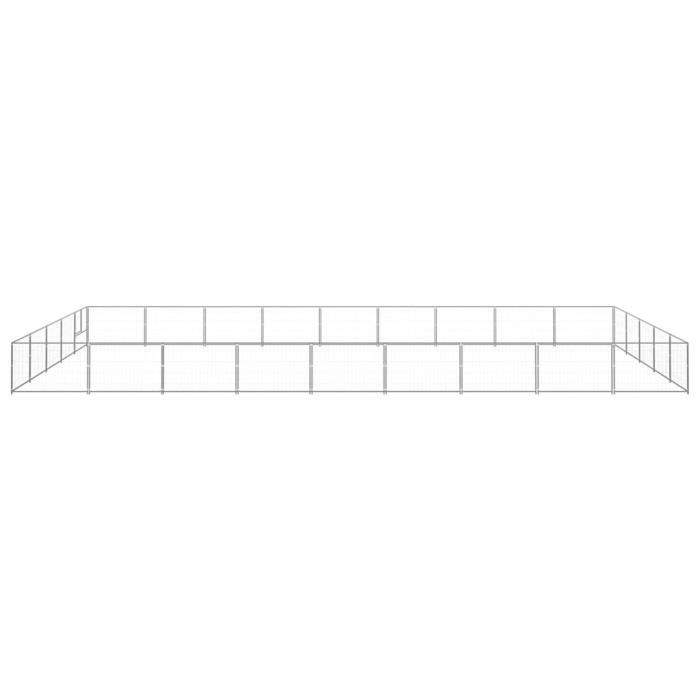 VidaXL Chenil Argenté 45 m² Acier