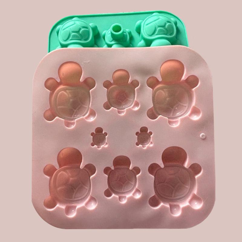 Cartoon Tortoise Chocolate Candy Pudding Soap Ice Cube Tray Cake Decoration Turtle Silicone Mold Kitchen Accessories