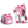 Transformable Robot Toys Set of 2, Car Amber+Helly, Plastic Material, Pink/Green